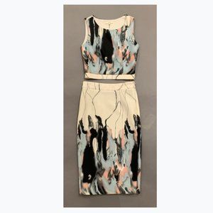 Petite upscale casual tank and pencil skirt